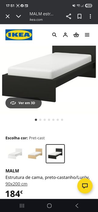 Cama MALM IKEA solteiro