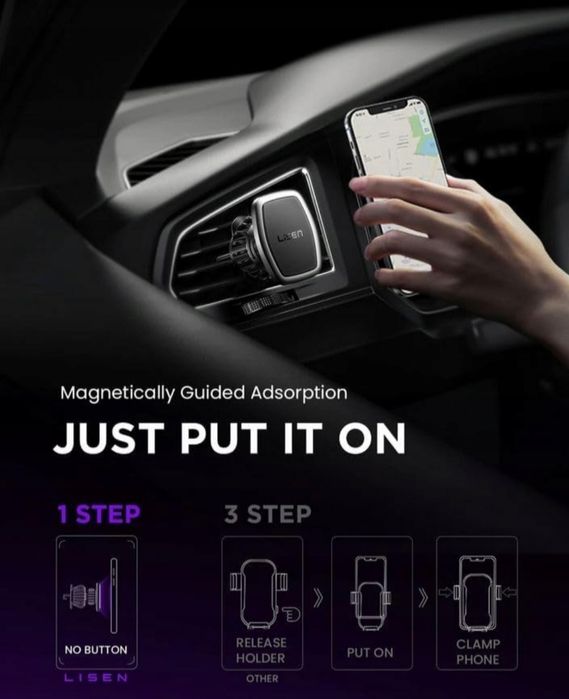 LISEN Magnetyczny Samochodowy Uchwyt na Telefon