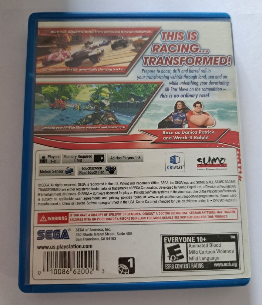 Gra Sonic All Stars Racing Transformed Playstation Vita 3xA