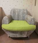 Sofá de verga vintage para sala, quarto ou jardim