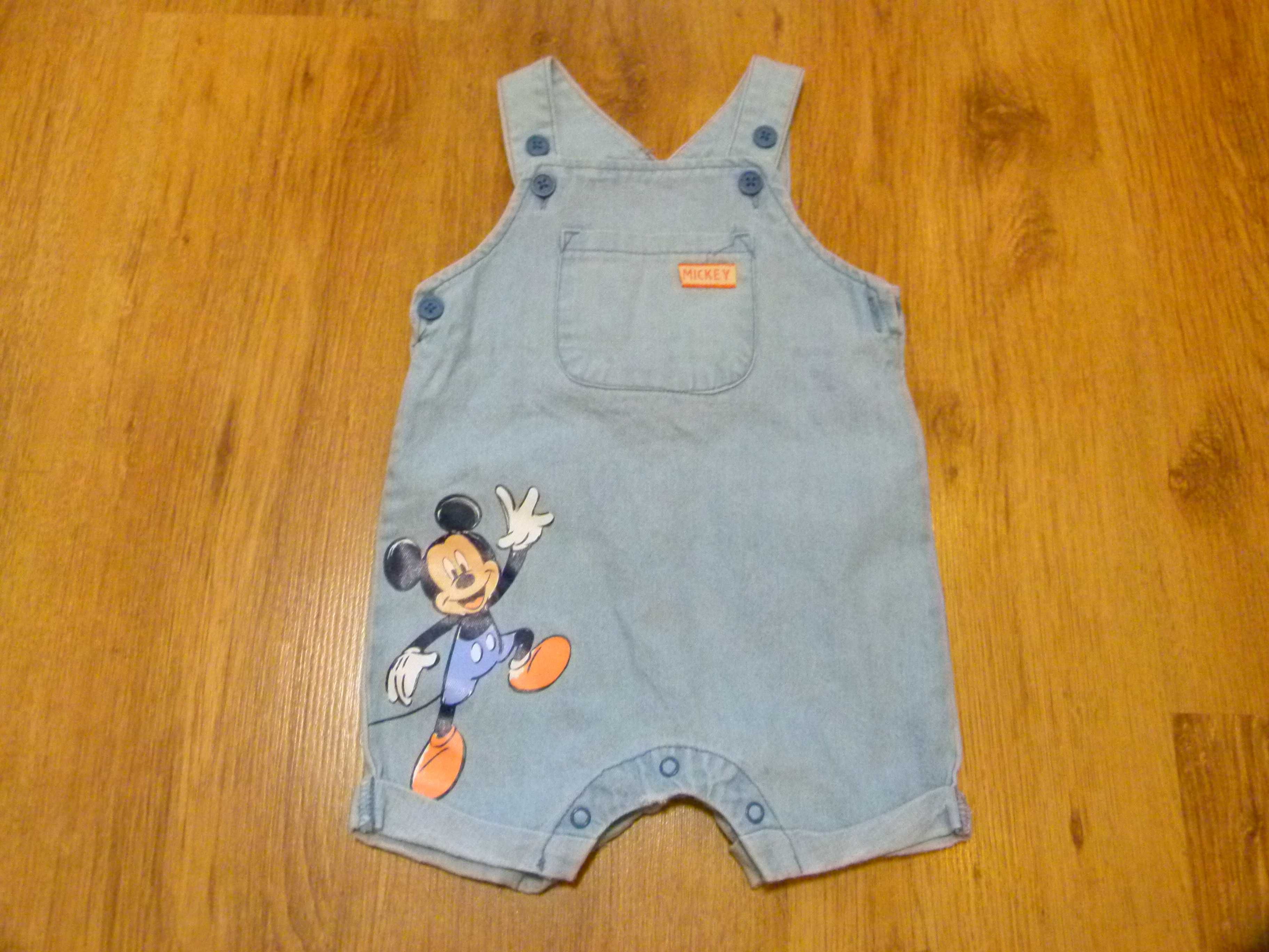 rozm 74 Disney Mickey ogrodniczki miękki jeans chłopięce