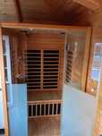 Sauna kabina infrared podczerwień szklana ze szkłą radio LED panele