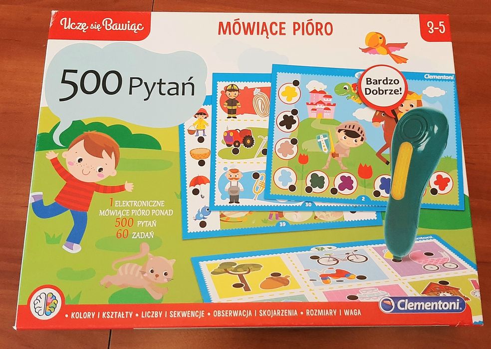 Gra 500 pytań, Mówiące pióro (elektroniczne), Clementoni, 3-5lat, stan