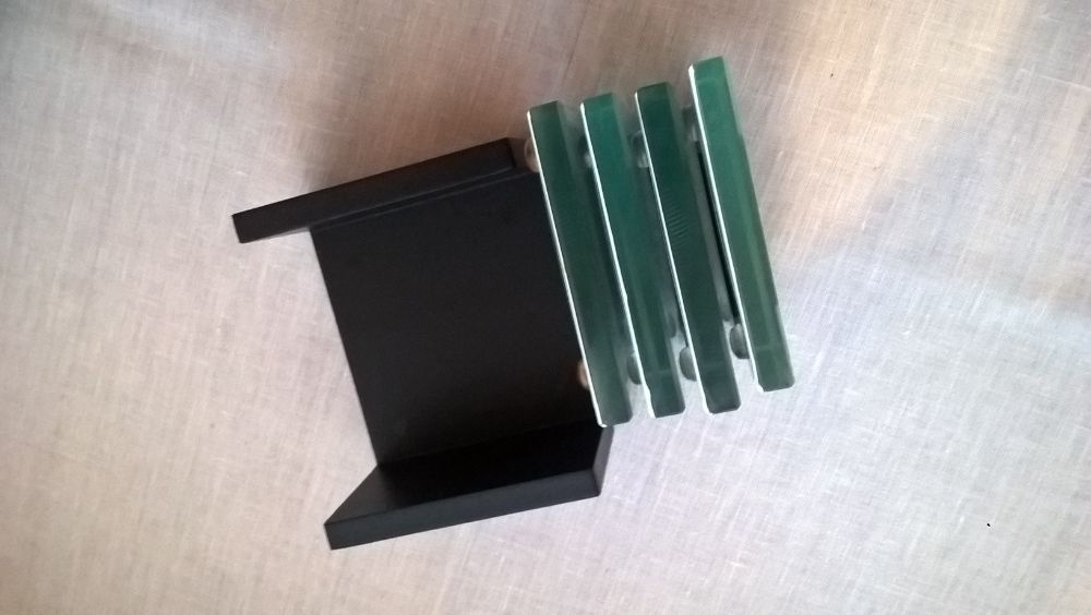 4 szklane podstawki/podkładki pod kieliszki / kubki z miejscem na zdję