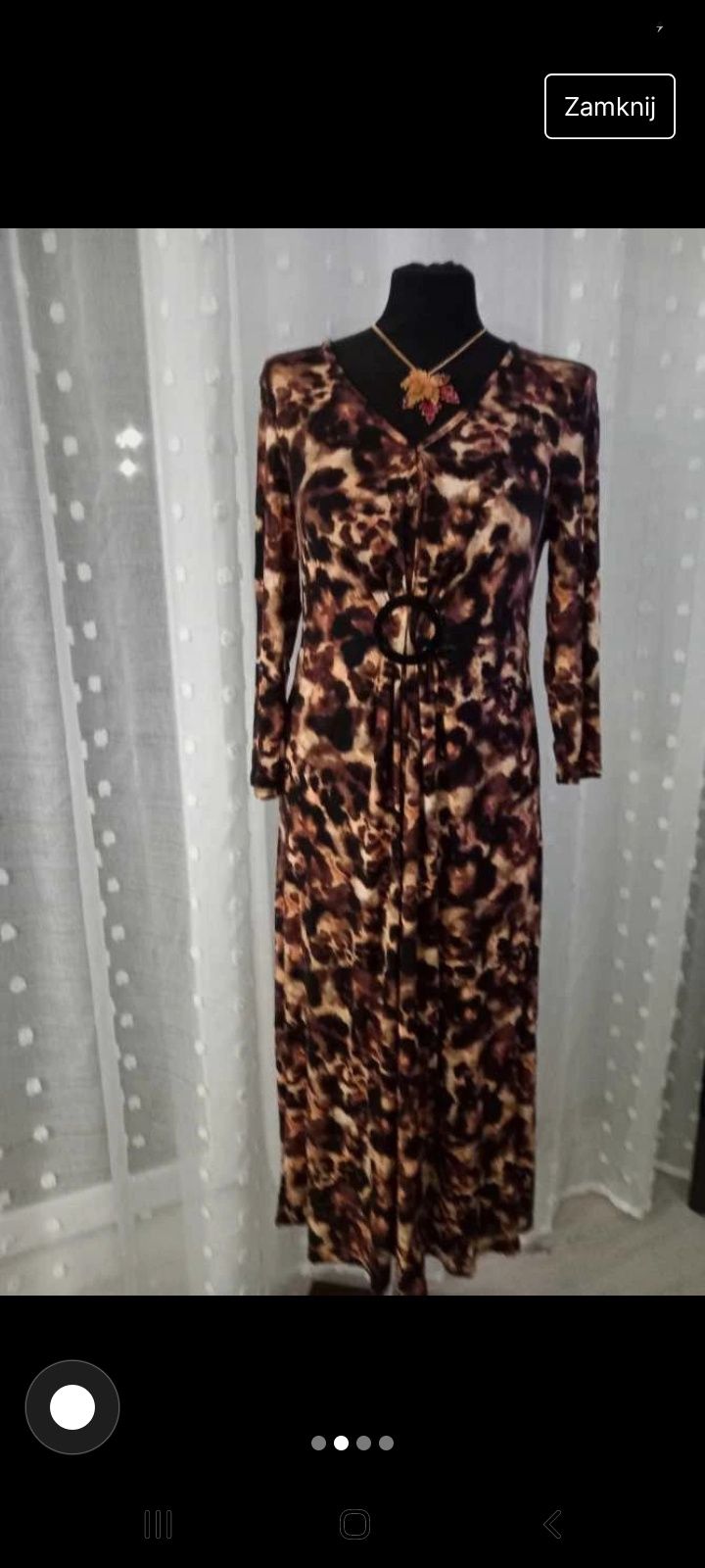 Sliczna dluga maxi sukienka Animal print L 40