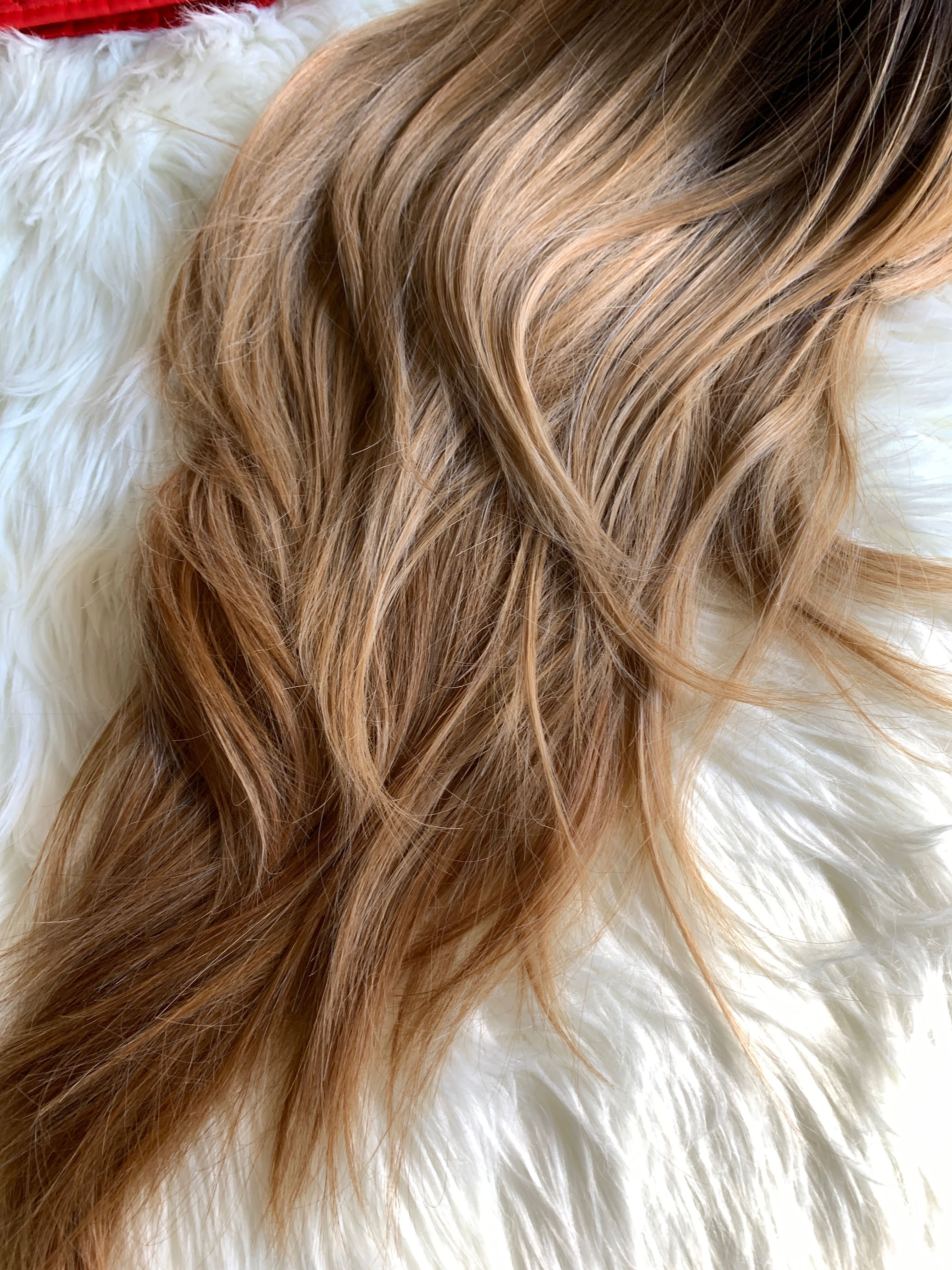 Peruka blond włos szampański topper na codzień medyczna z USA