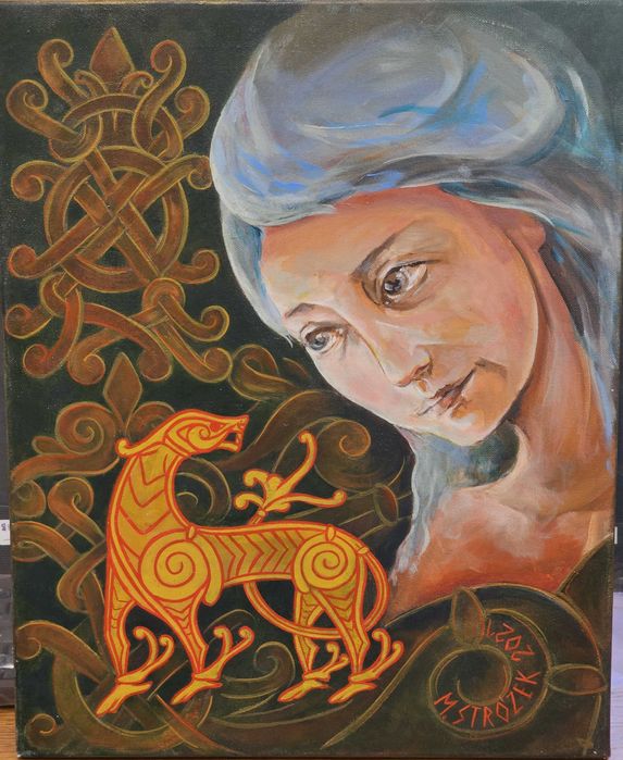 Obraz "Angerboda i Fenrir" akryl na płótnie 40x50