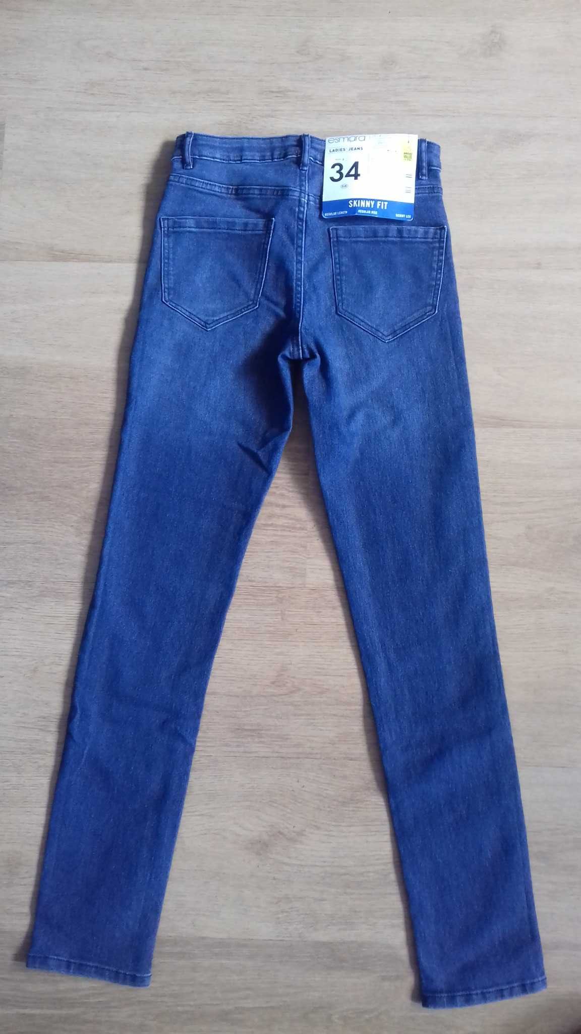 Spodnie jeans rurki r.34 XS nowe