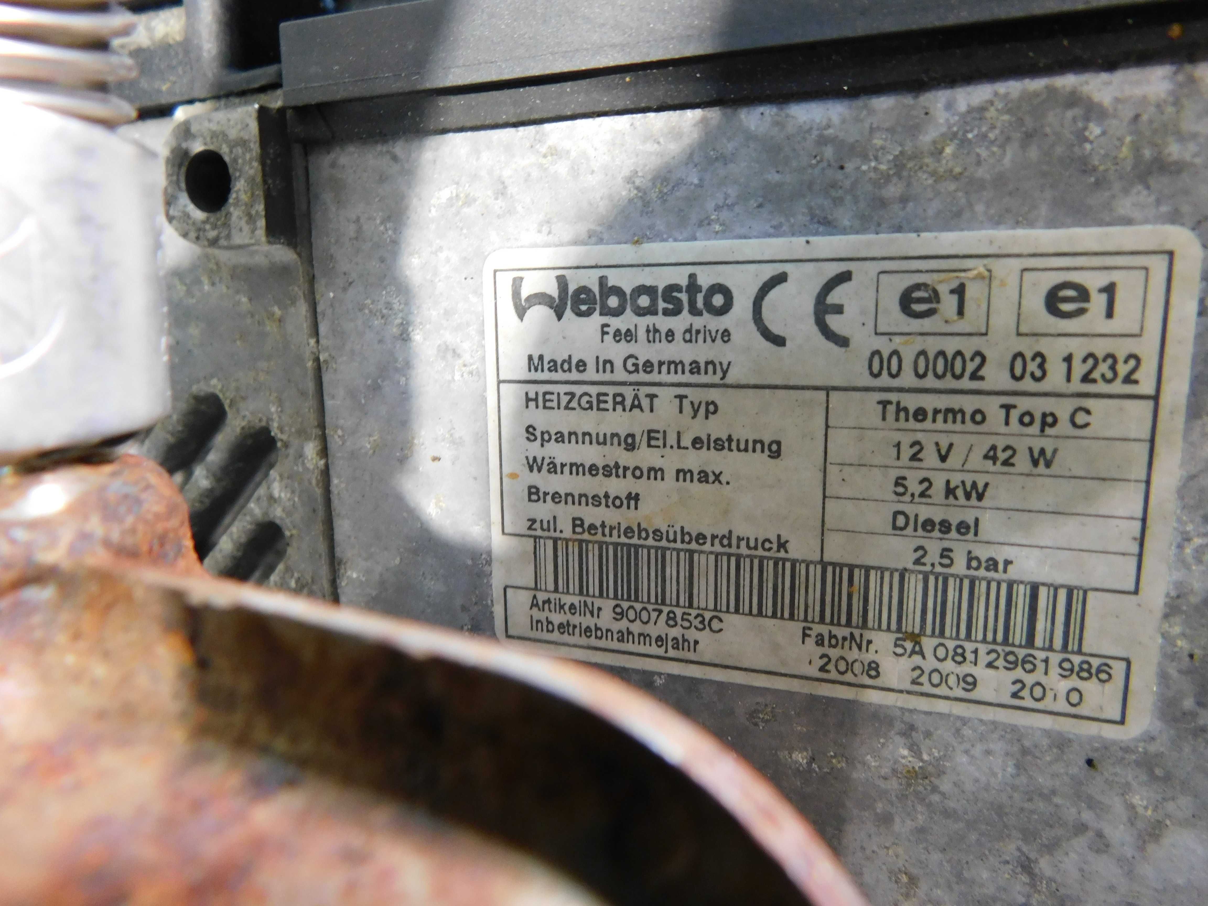 Webasto podgrzewacz komplet mokre 12V /42W/ 5,2 kW D