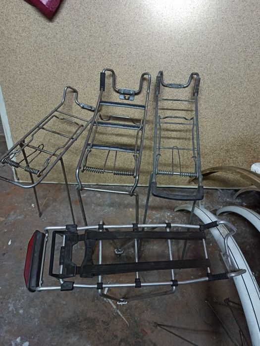 Błotniki rowerowe retro plastikowe 28 cali + Bagażniki rowerowe