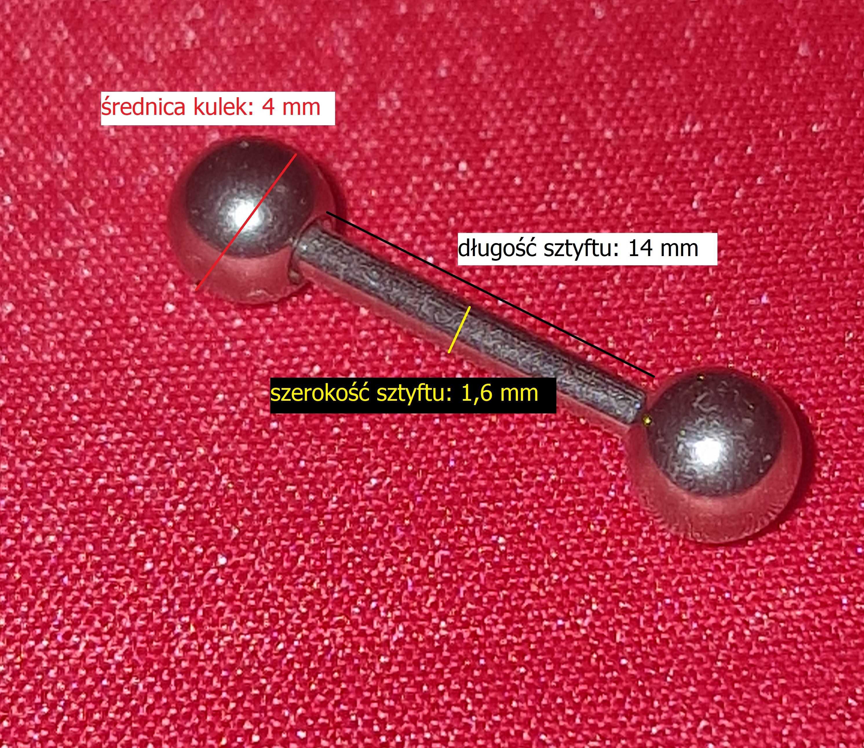 Sztanga 14,1,7 mm z kulkami, tytan piercing