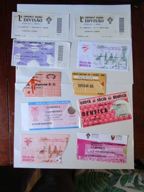 22   bilhetes Benfica vs  BELENENSES Sporting Maritimo Porto Boavista