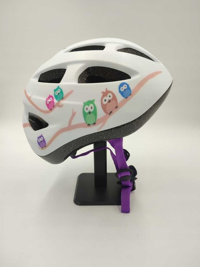 Kask Rowerowy dziecięcy Fischer-Price biały z sówkami r. S/M 55-59cm