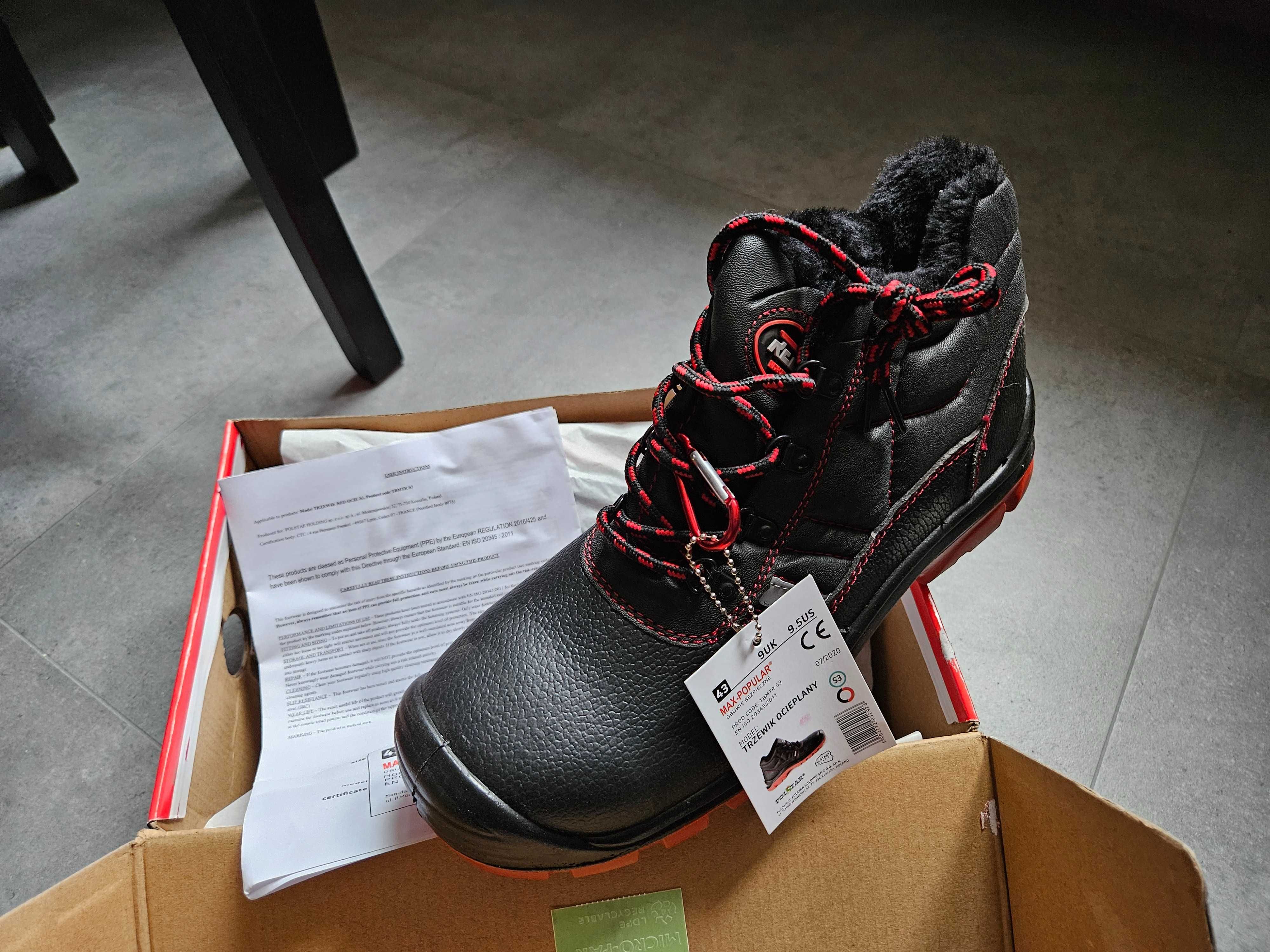 NOWE Buty robocze rozmiar 43 Trzewiki ocieplane Polstar Max-Popular S3