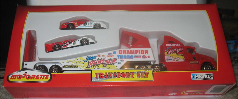 Majorette - Transport Set - Kenworth + Mercedes CLK-GTR + Porsche 911