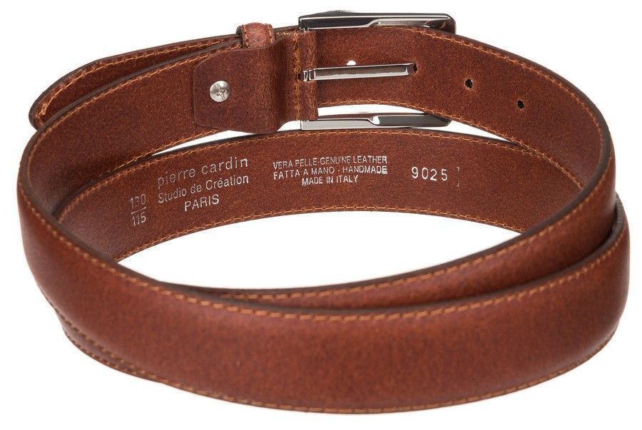 Skórzany pasek męski z klasyczną klamrą - Pierre Cardin 110