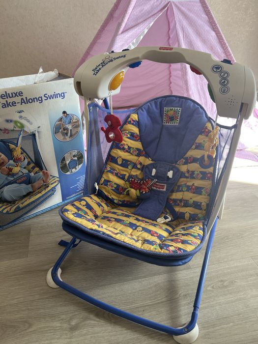 Продам качельку Fisher price deluxe along swing