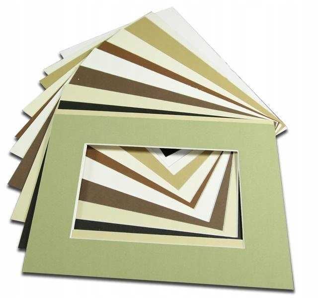 Passe-partout ramka kartonowa oprawa zdjęć 30X40 różne kolory w kpl.