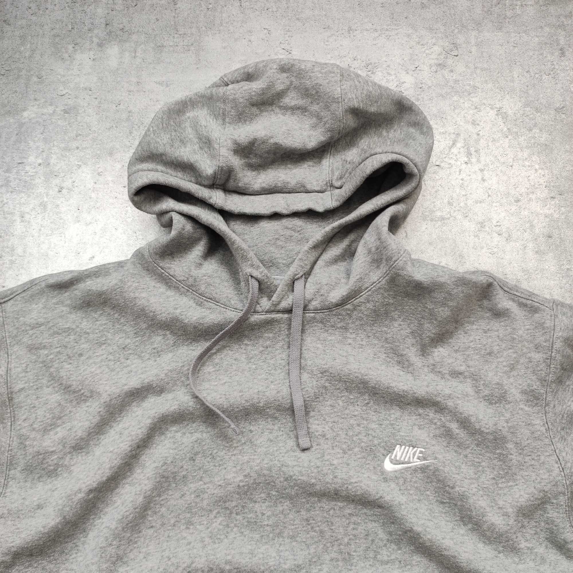 MĘSKA Bluza PREMIUM z Kapturem Szara Bawełna Klasyk Haft Logo Sport