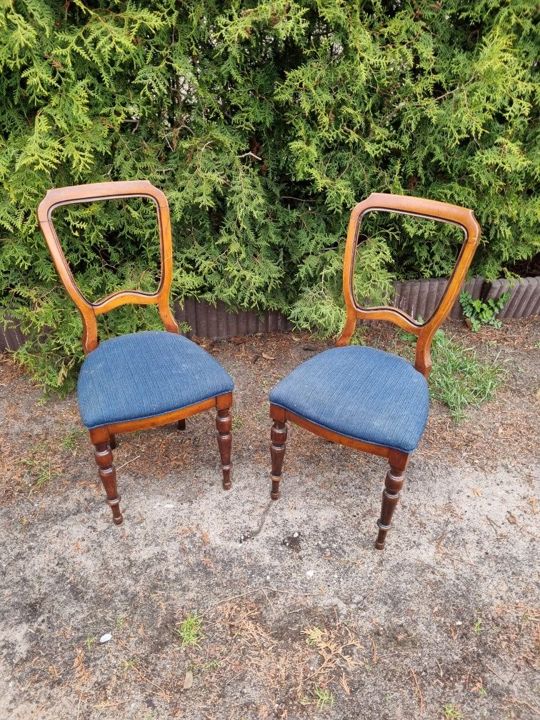 Dwa  ciekałe krzesła medalliony cena.do negocjacji