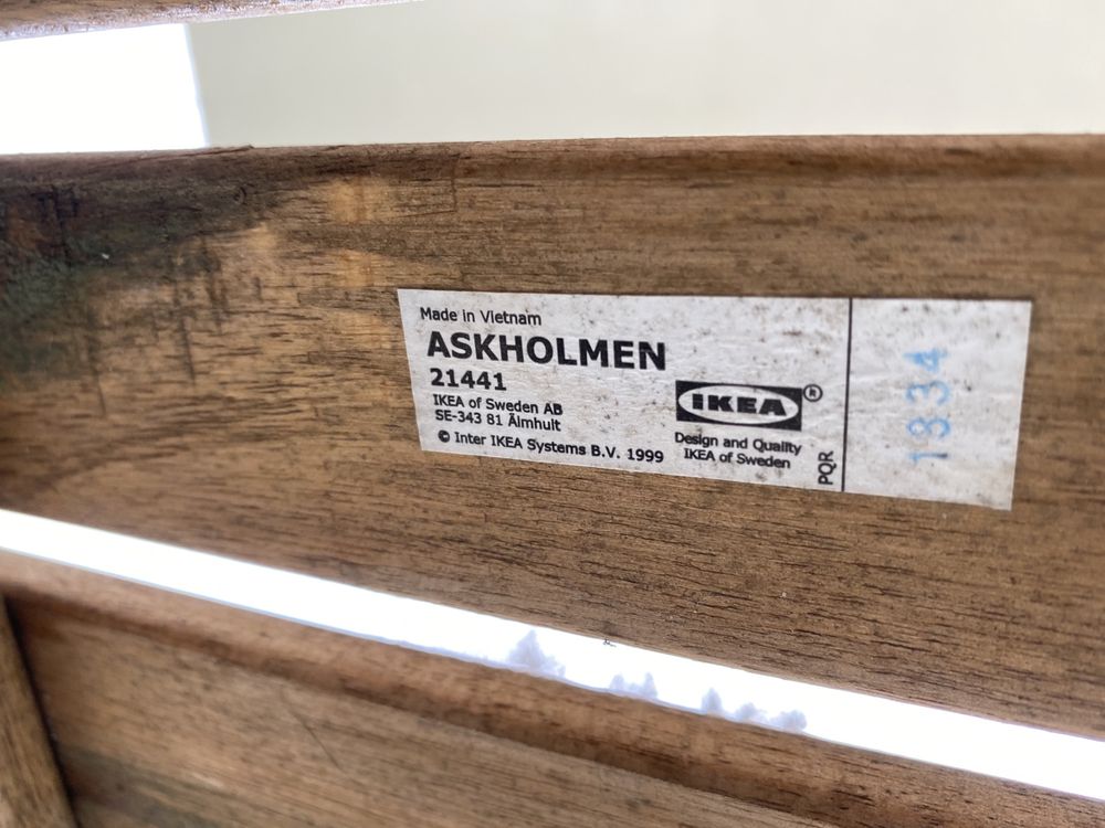 Stół składany ASKHOLMEN IKEA 4/6 osobowy z 4 składanymi krzesłami