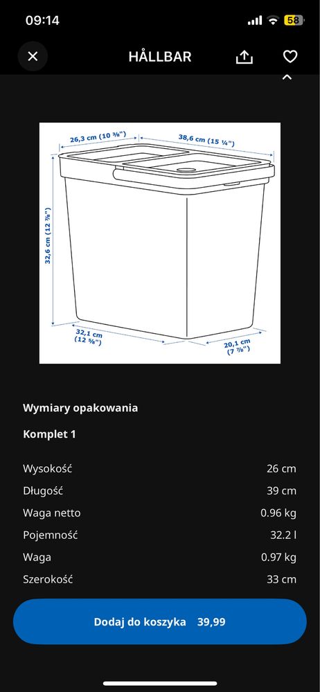 3 x HÅLLBAR z IKEA kosz na śmieci 22 l