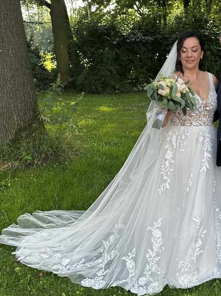 Suknia ślubna Justin Alexander  z trenem rozmiar 40-42 M (12rozmiar)