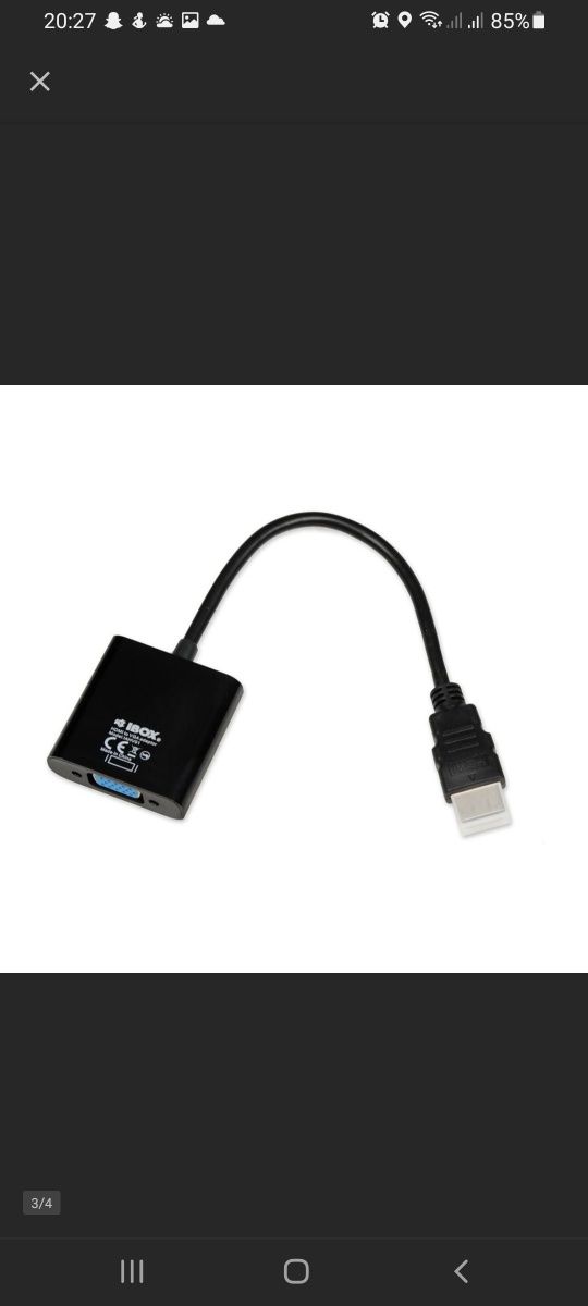 Kabel adapter  HDMI do VGA można konsole pod monitor podłączyć