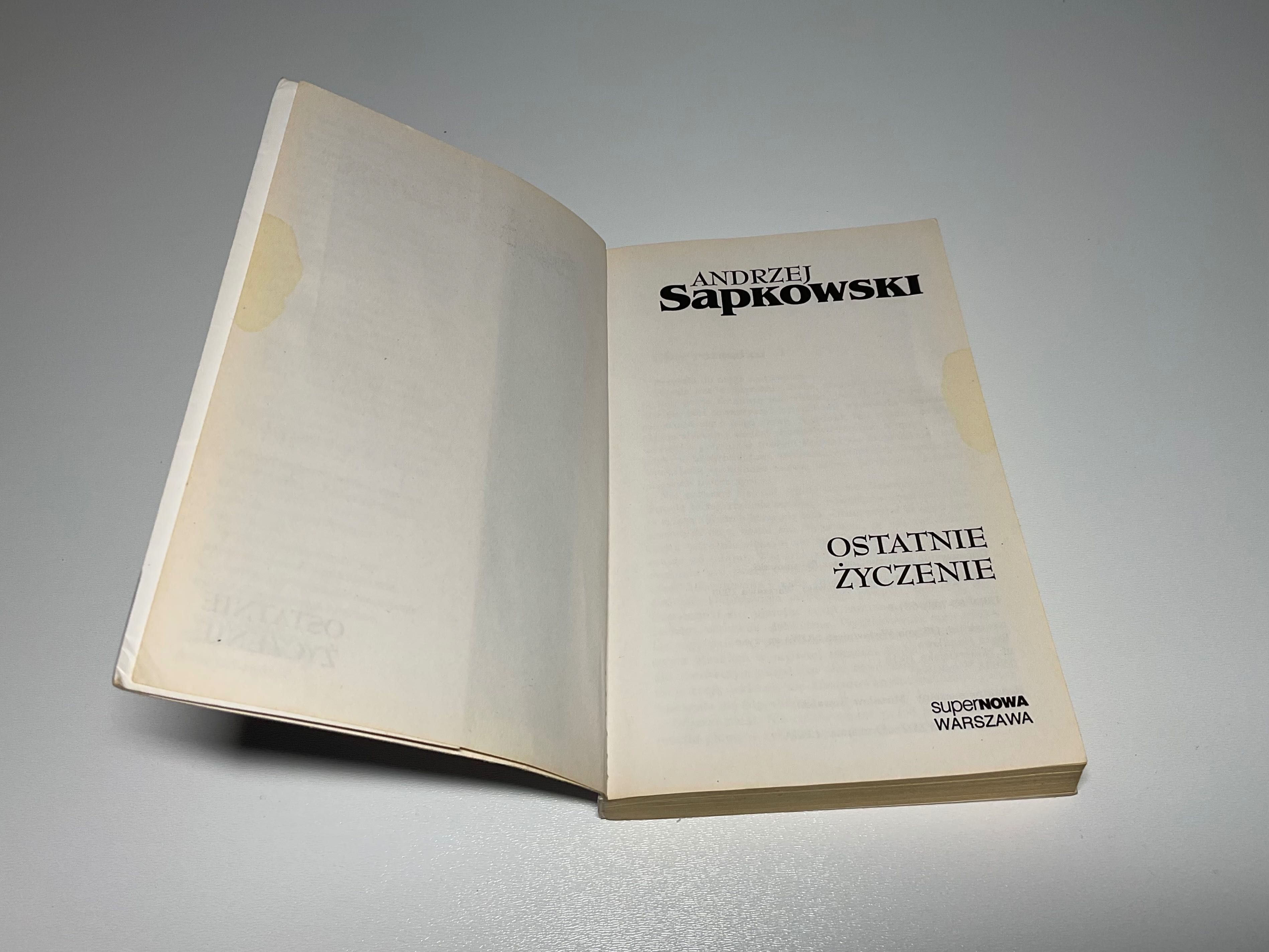 Andrzej Sapkowski Wiedźmin Tom I-1 Ostatnie Życzenie 1993