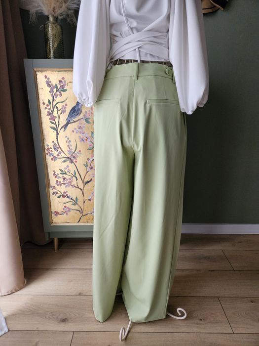 Spodnie damskie szerokie nogawki z Wysokim Stanem Zara Wide Leg S/M Z