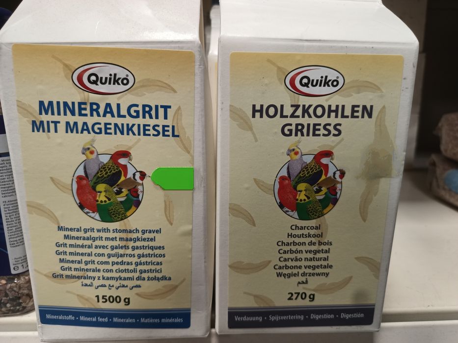 Mineral minerały Grit + węgiel zestaw kanarek Szczygieł papugi egzotyk