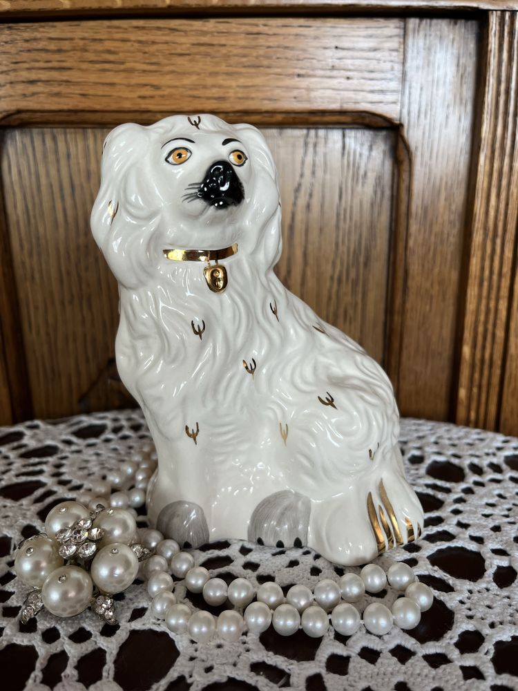 ROYAL DOULTON Piękny Kominkowy Pies Vintage złoty Figurka Angielska