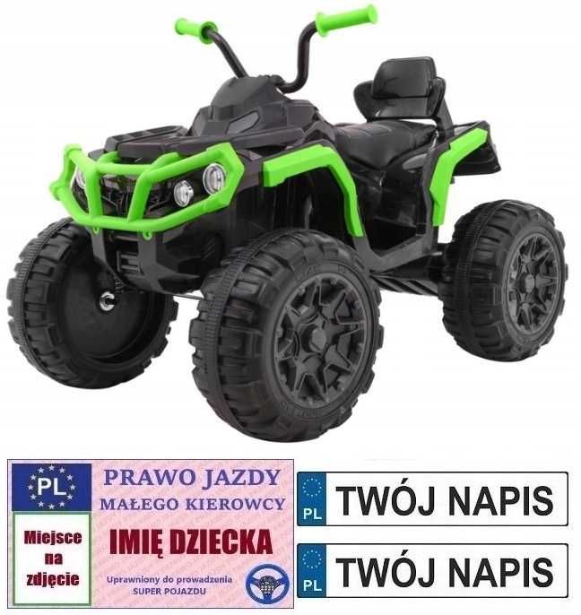 DUŻY MOCNY QUAD ATV kład dla dzieci na akumulator + koła EVA +LED