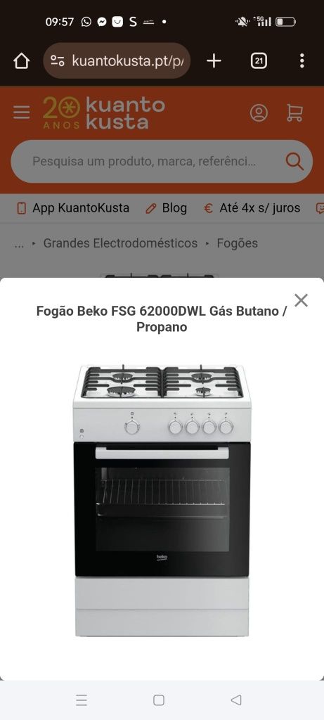 Fogão a gás BEKO
