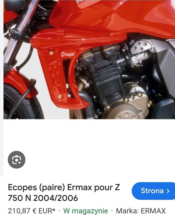 Szyba szyby owiewka kawasaki osłona chlodnicy z750