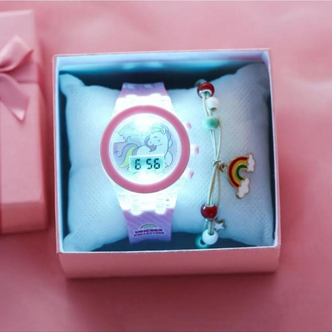Подарунковий набір електронний годинник з підсвіткою і браслетом,часи