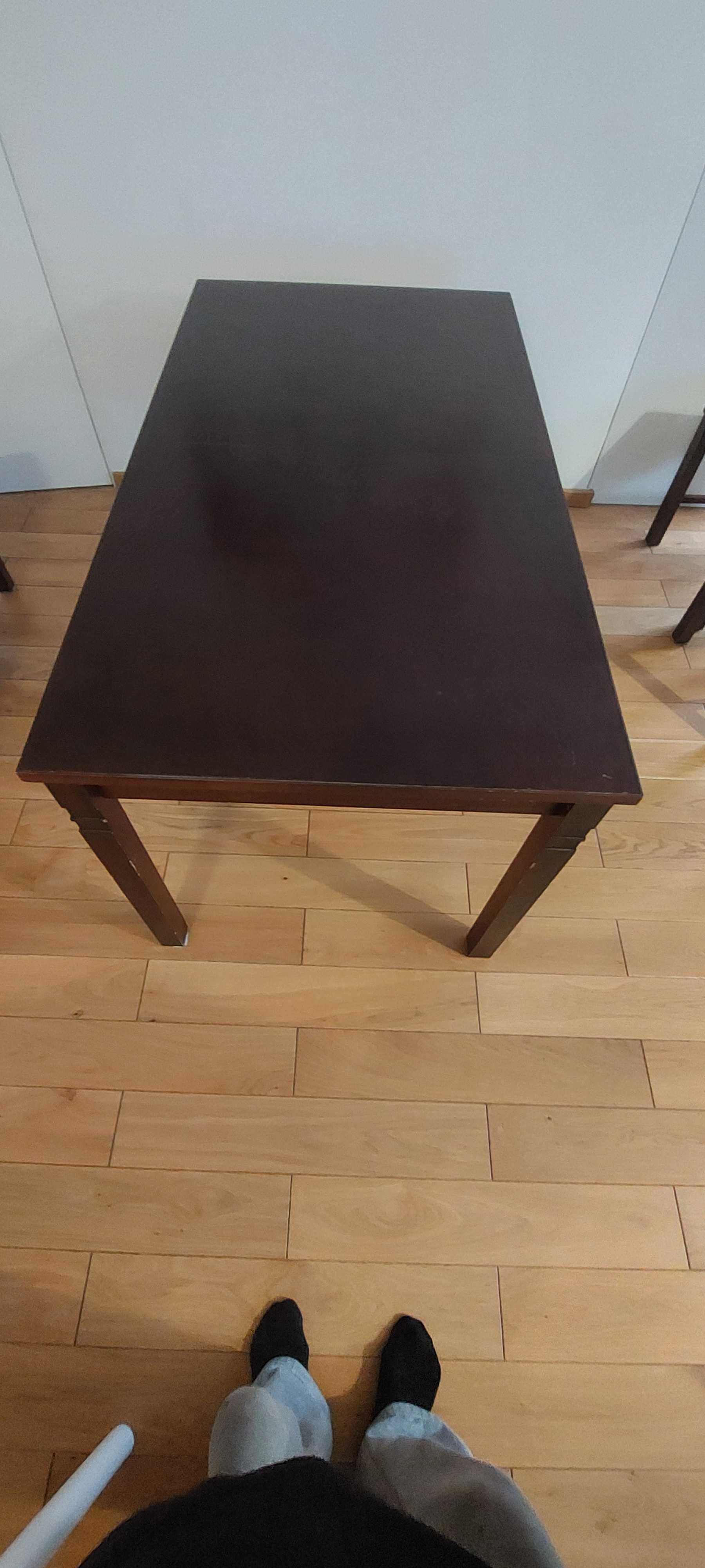Stół z kompletem 6 krzeseł. Stół 140 cm X 77 cm 180 cm X 77 cm. Drewno