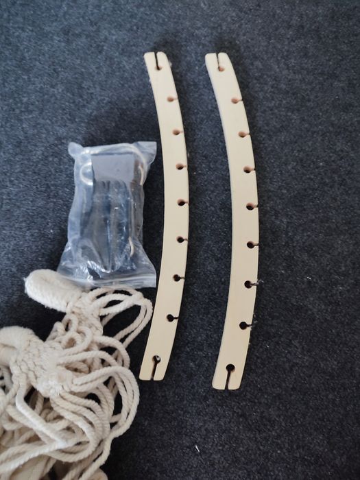 Beżowy kremowy hamak anyoo z pokrowcem boho