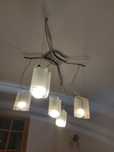 Nowoczesna lampa sufitowa wraz z kinkietami