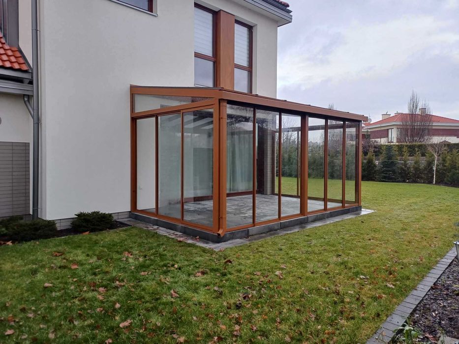 Szklane ściany przesuwne system ramowy przesuwny