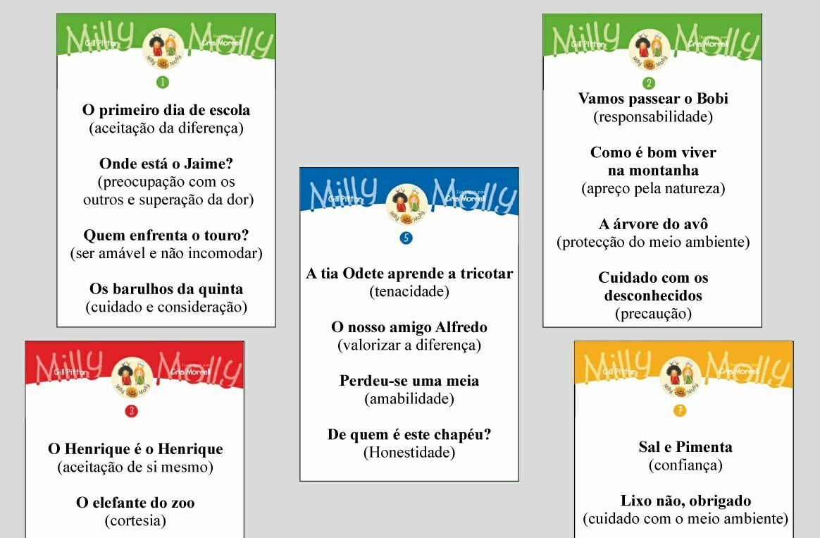 Milly e Molly - livros ditáctico infantil - NOVA