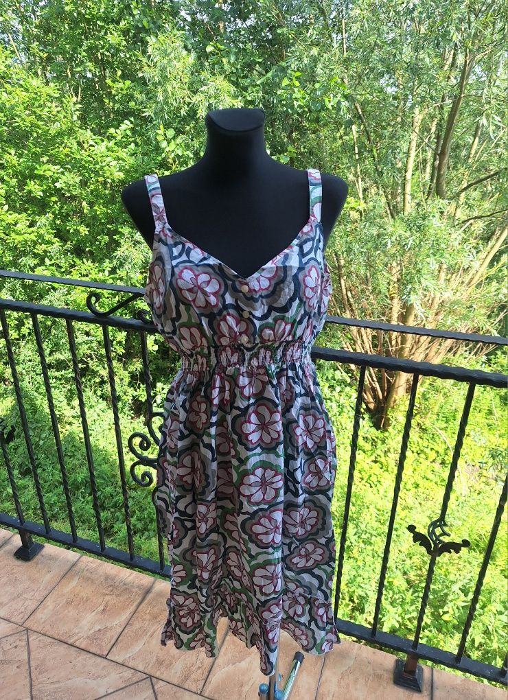 Sukienka midi 100 % bawełna marka Mia Moda rozmiar XXL 44