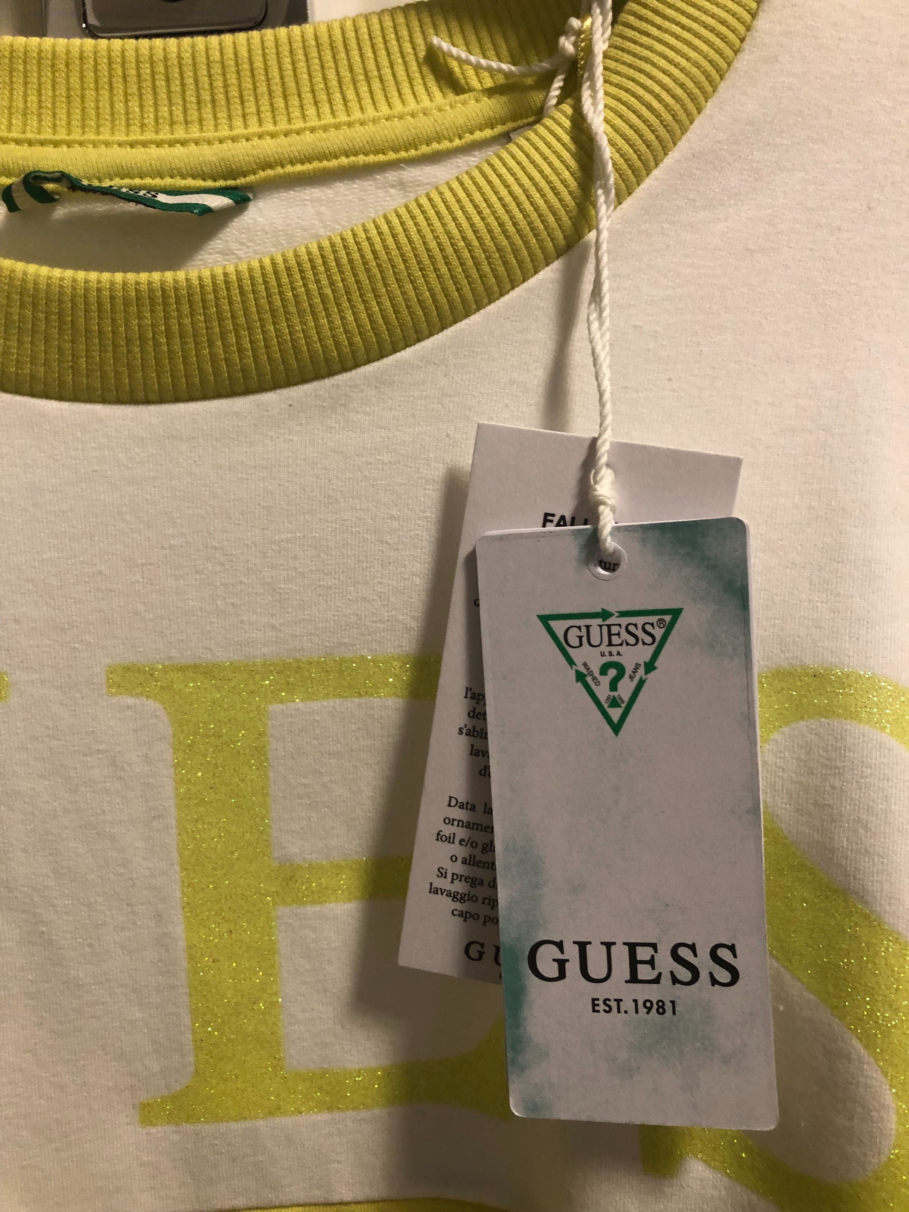 GUESS nowa bluza limonka dziewczynka 158-164