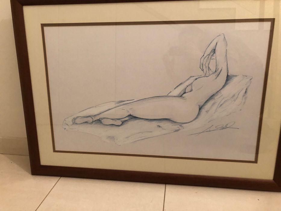 Quadro mulher moldura