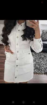 Zara jeansowa sukienka katana biała