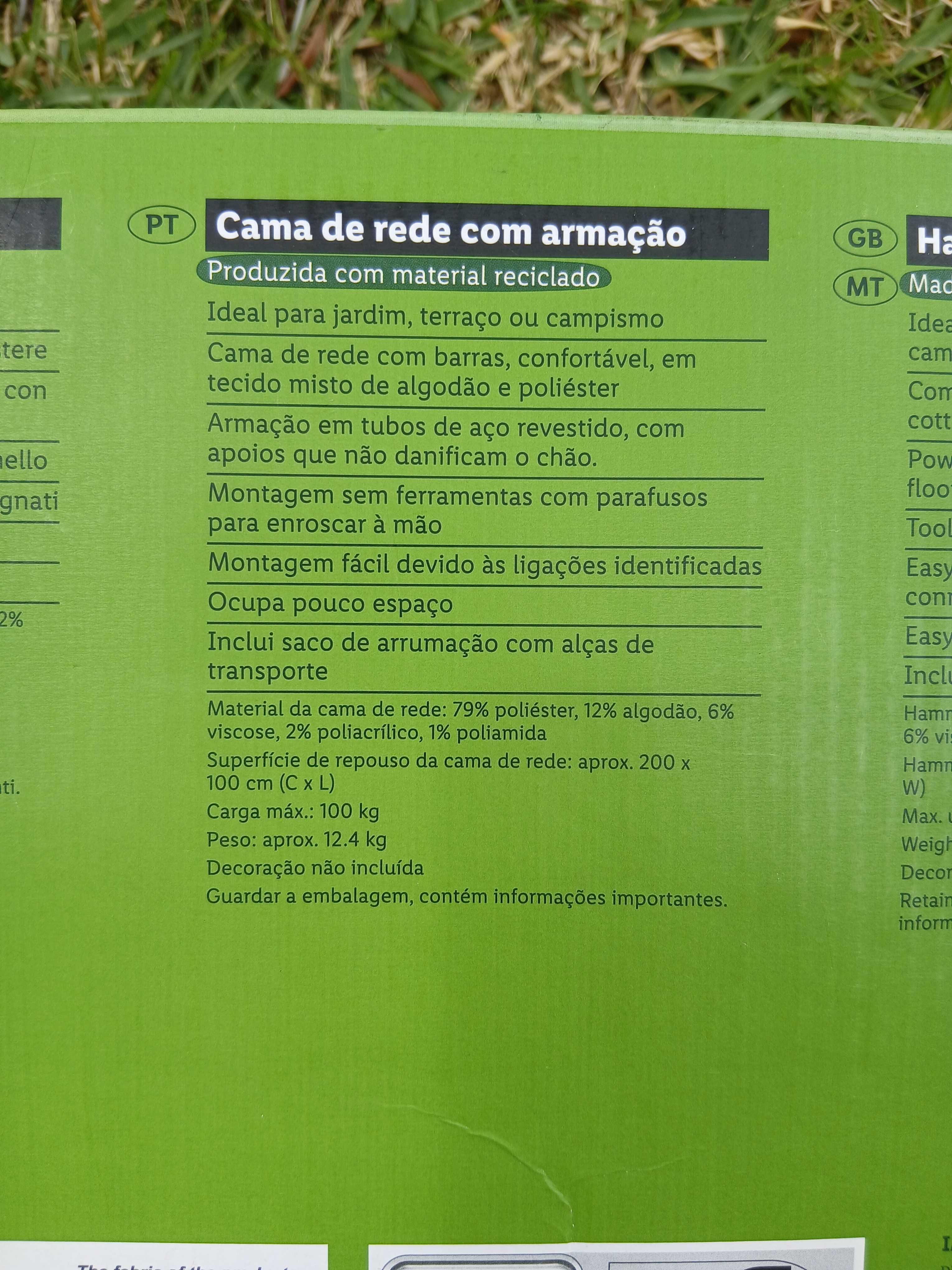 Cama de rede com armação