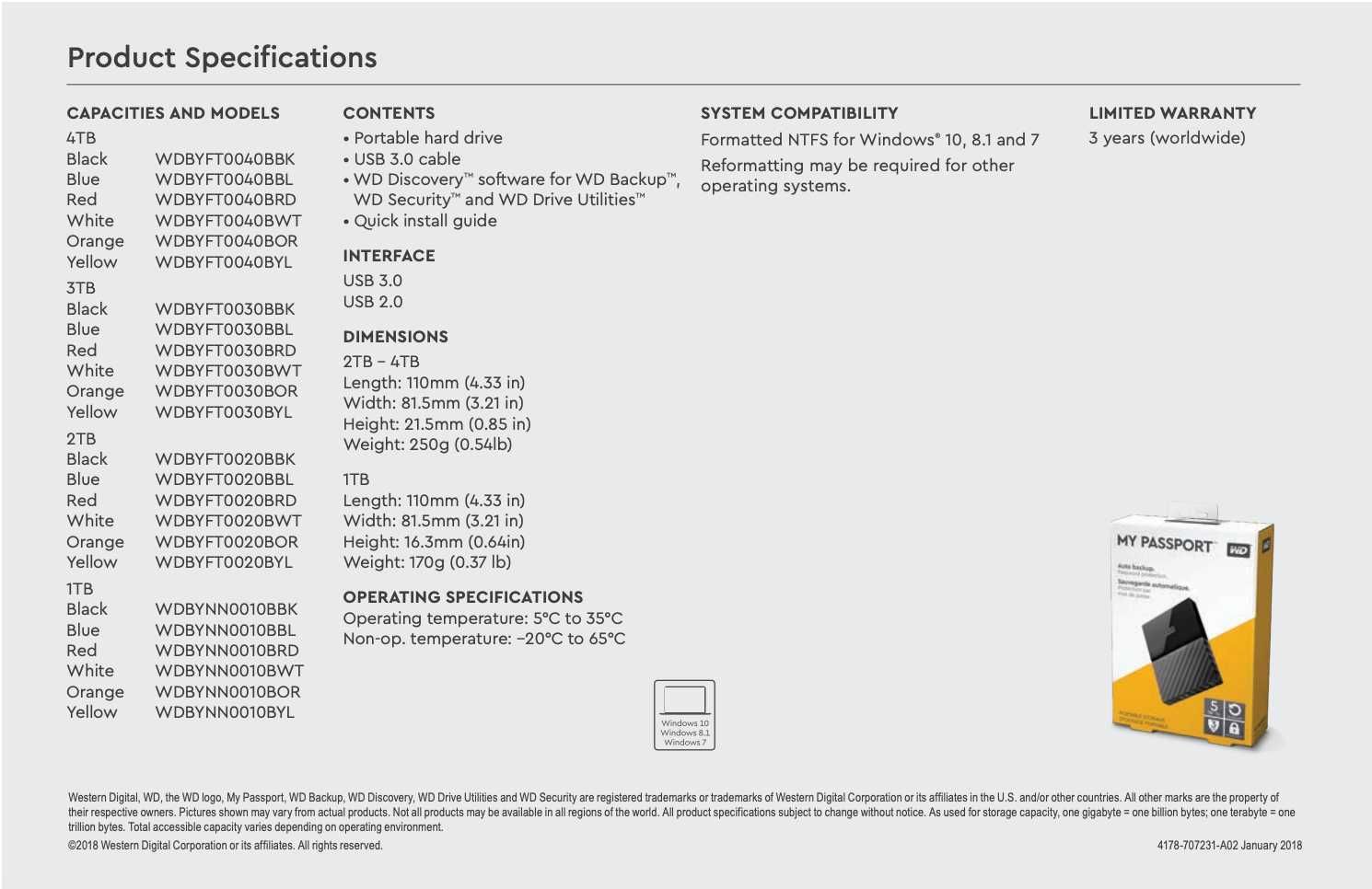HDD 4Tb zewnętrzny WD My Passport