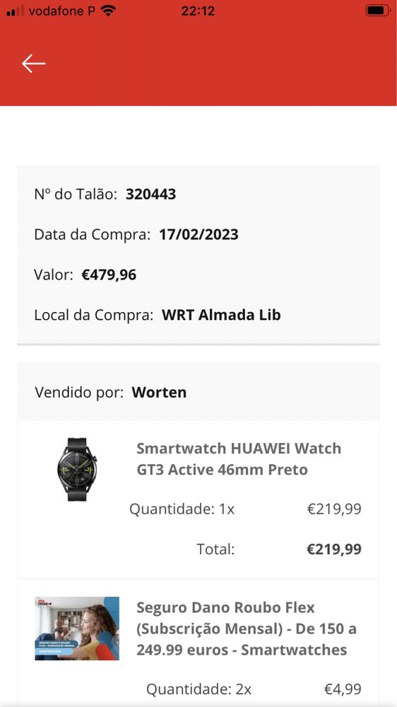 Smartwatch HUAWEI GT3 Active 46 mm Preto