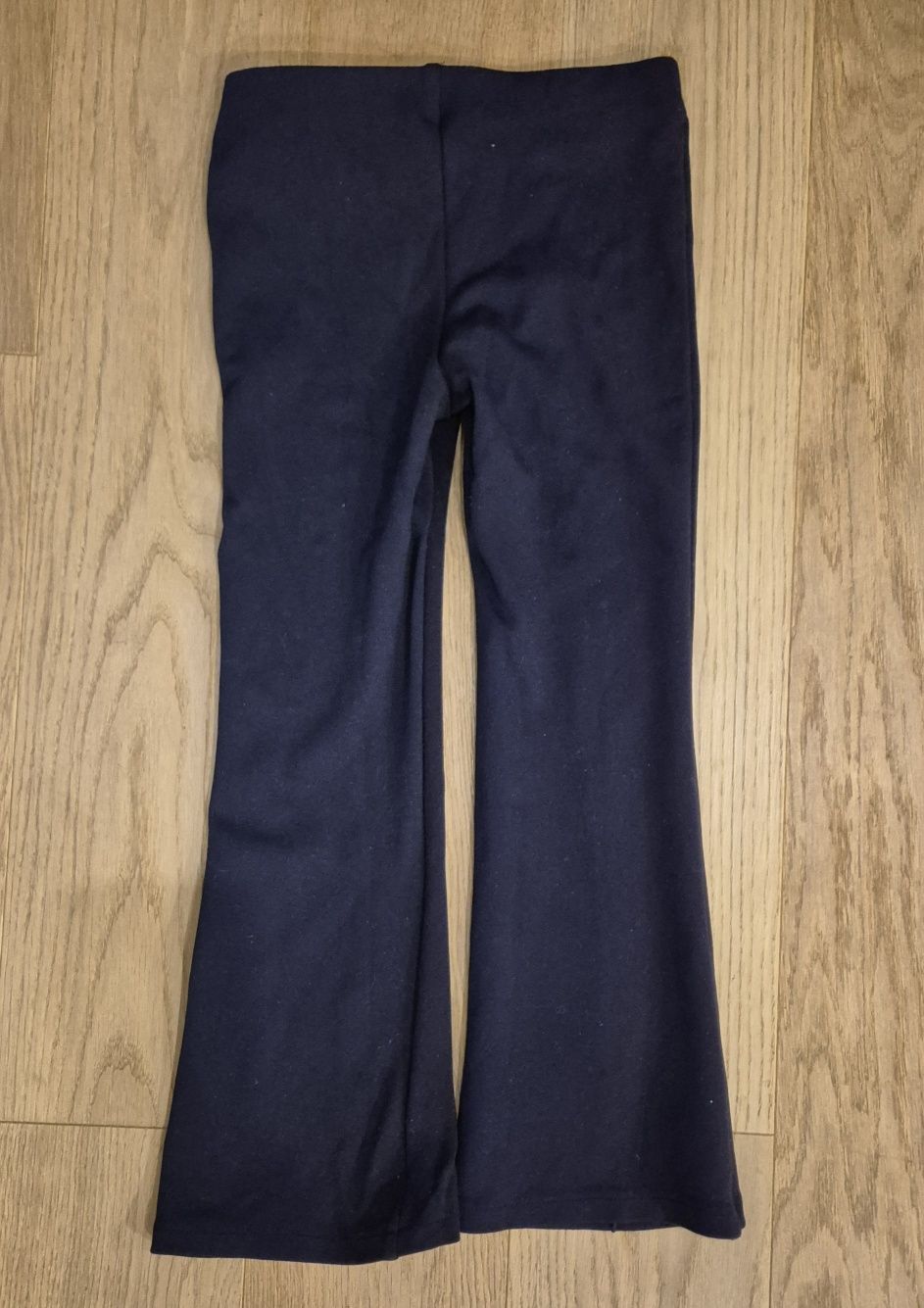 H&M 12 128 legginsy dzwony spodnie rozszerzane typu flare granatowe