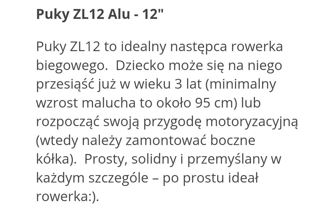 PUKY ZL 12 ALU rower